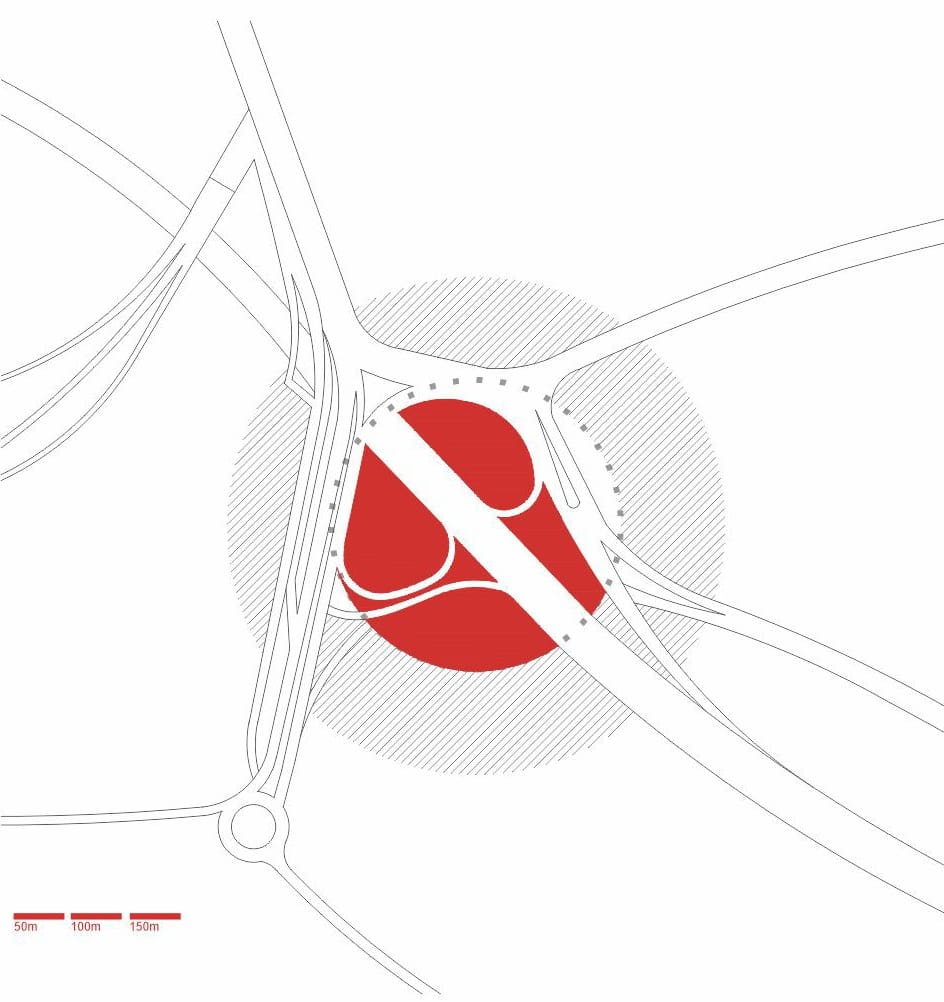 Site diagram in red