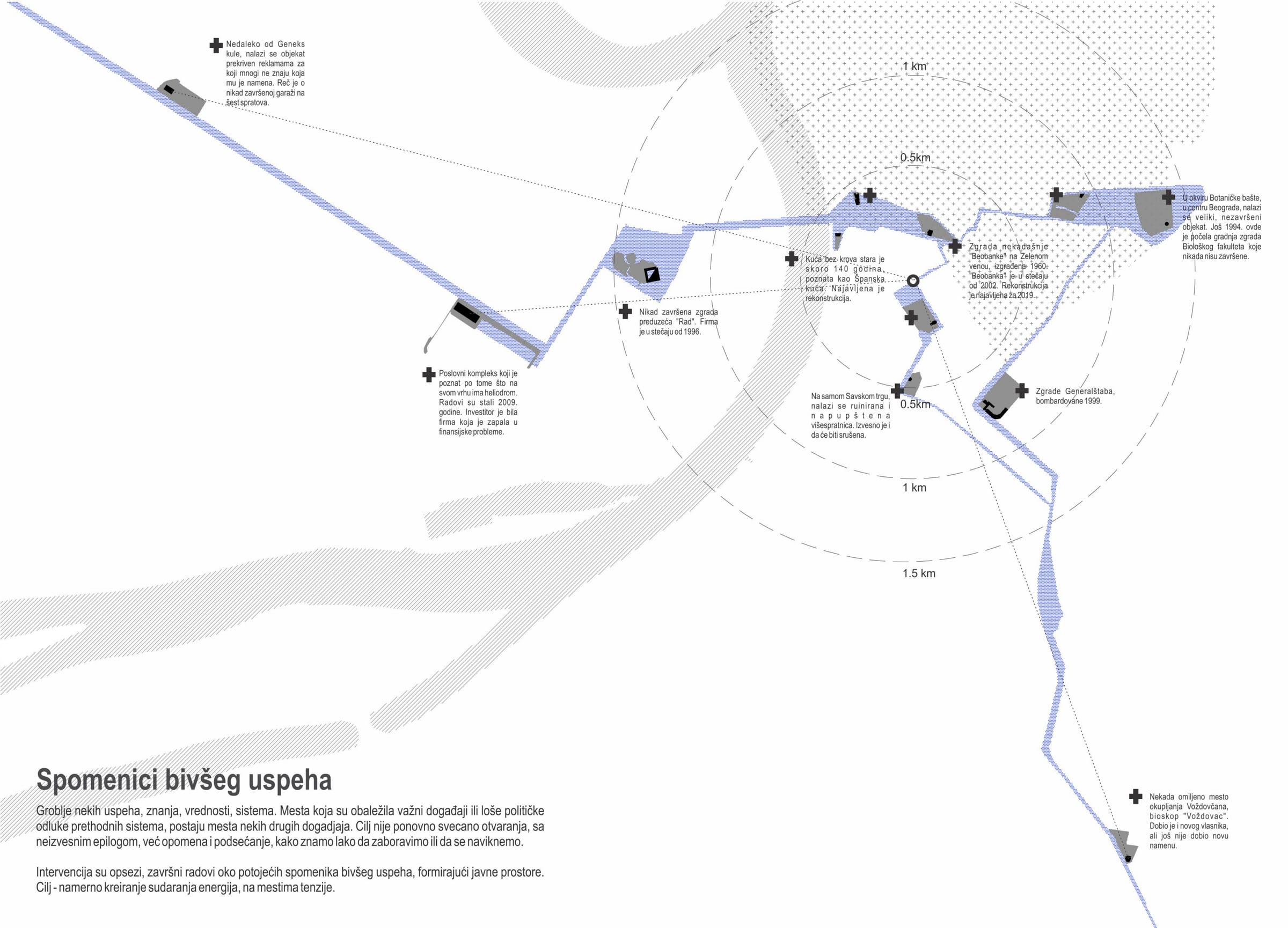 Map of the route along the river