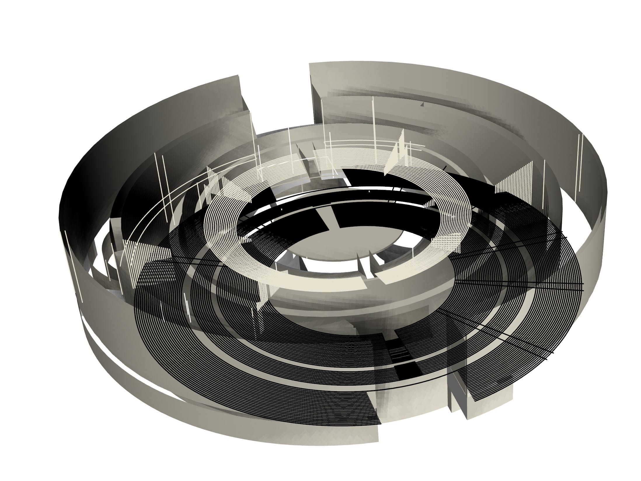 Render of the ring in glass