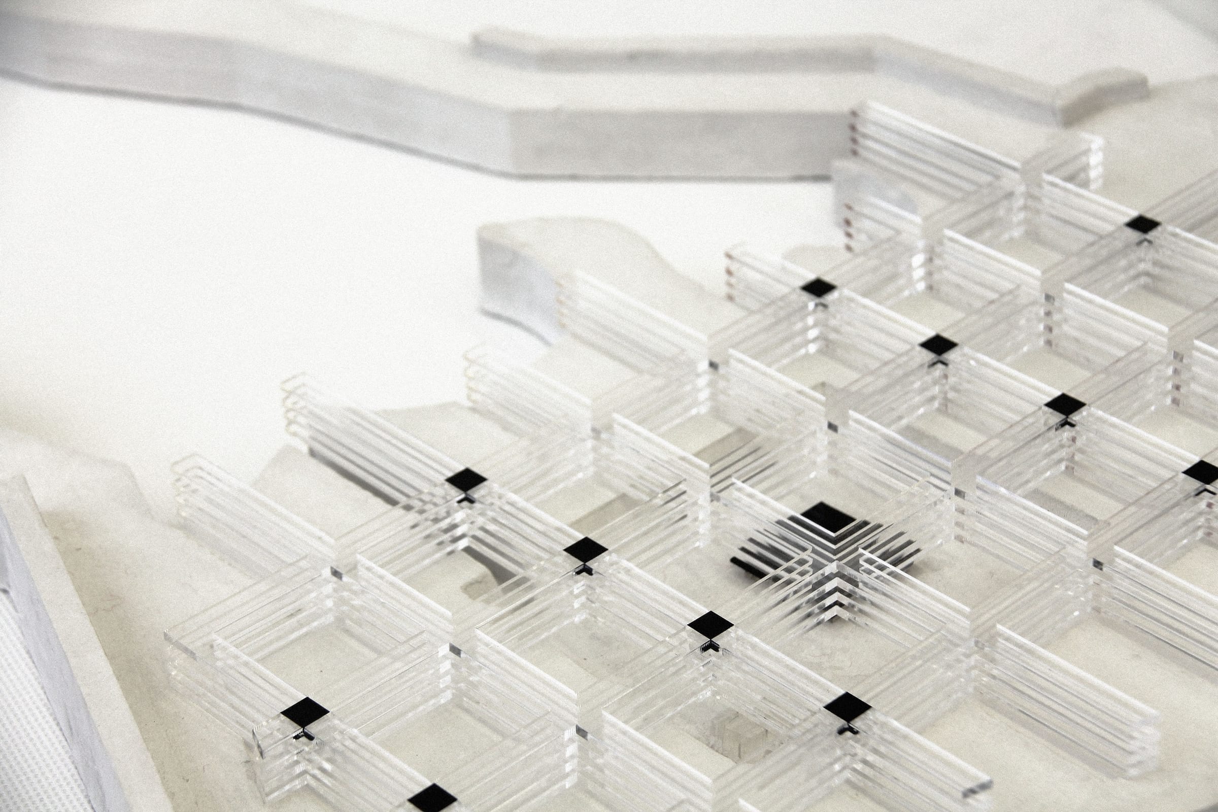 Physical model: the grid of the superstructure, close up