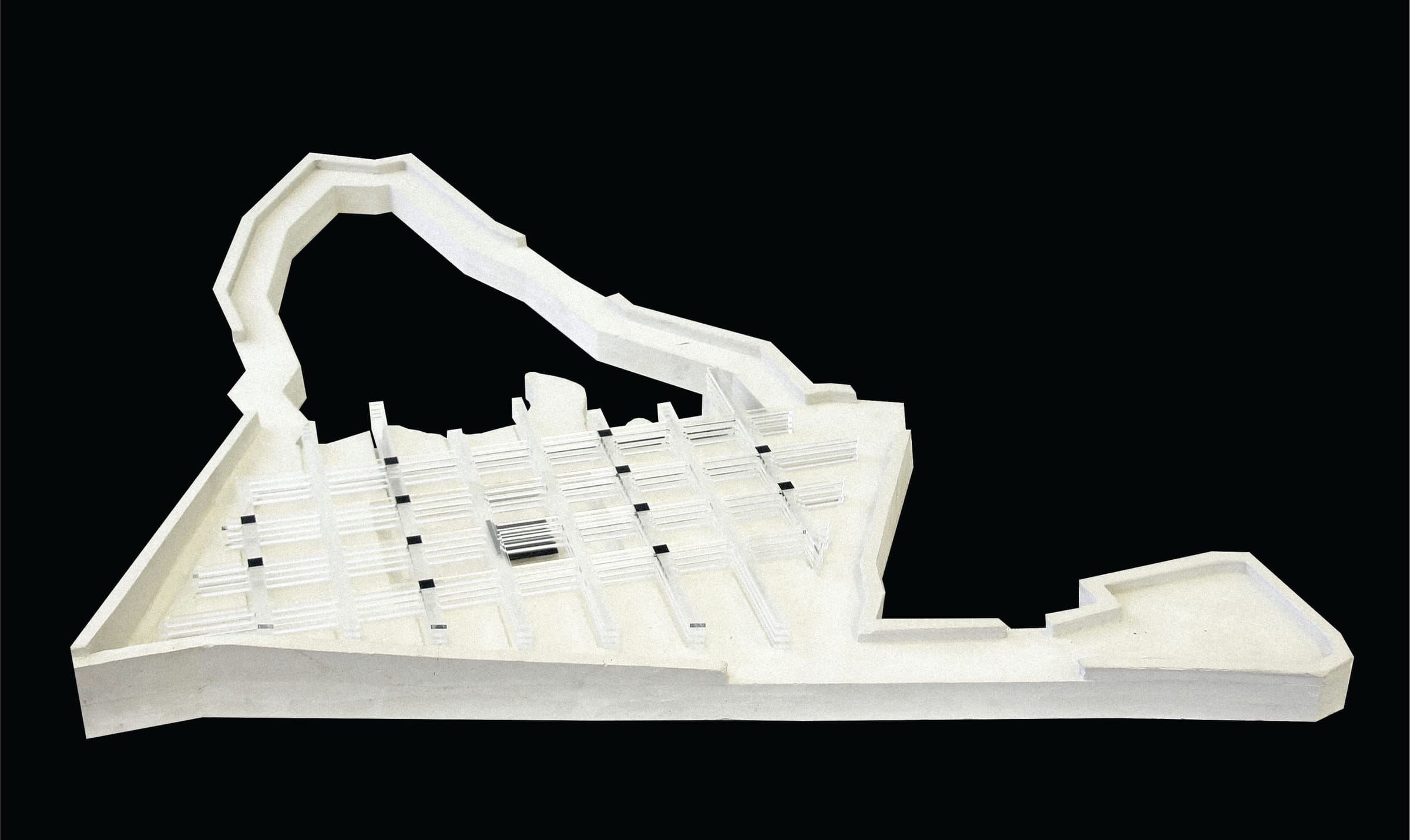 White model of the superstructure on black