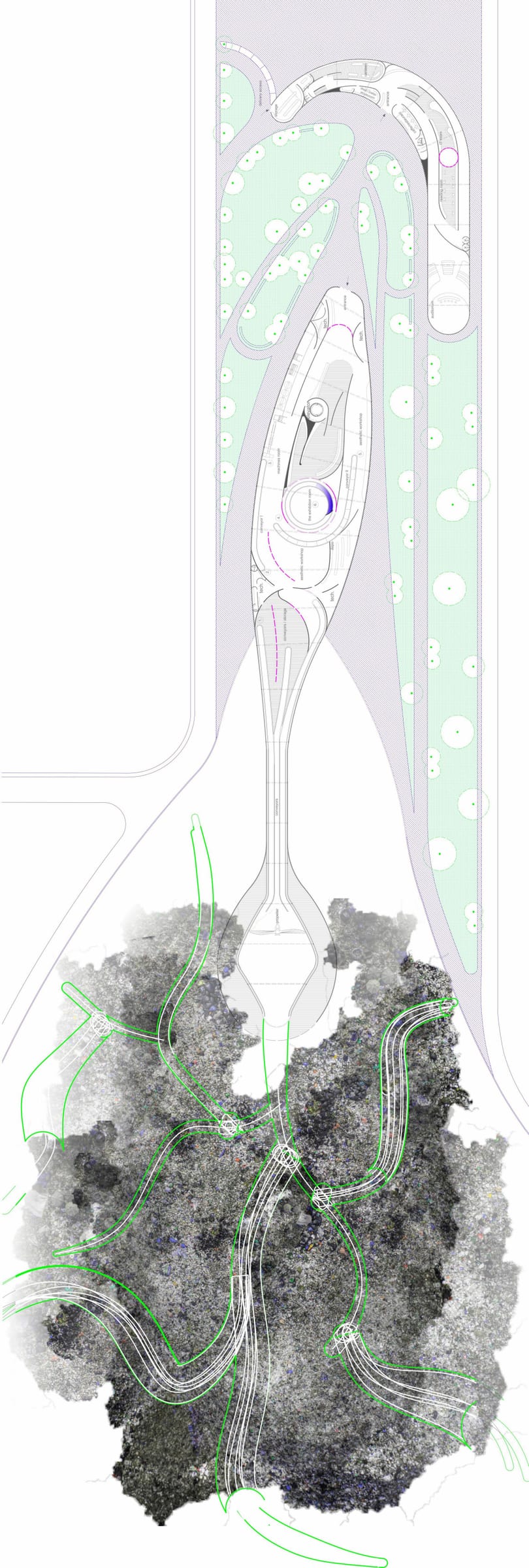 Plan of the school over the landfill