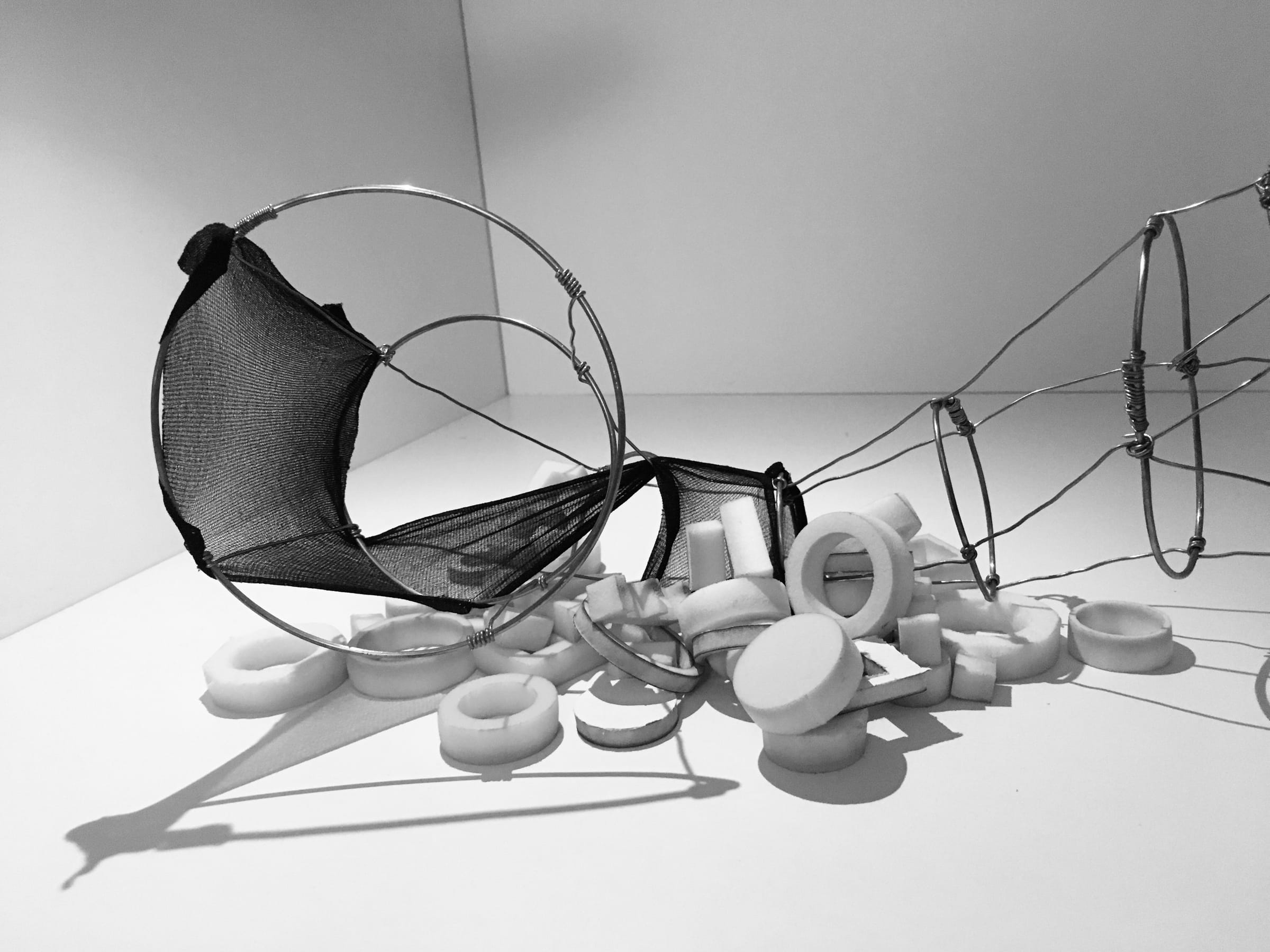 Physical model of RAGE: steel rings, mesh and cotton, photo 2 of 3