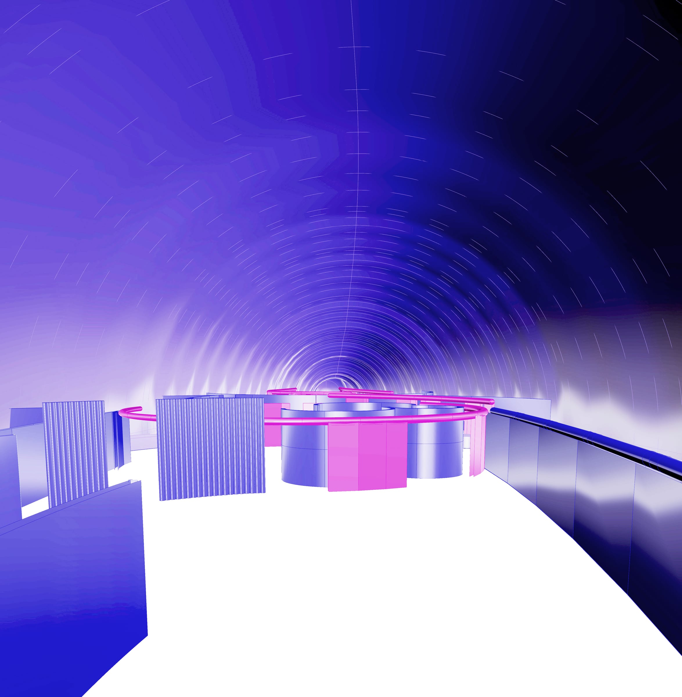 Render: inside the violet tunnel