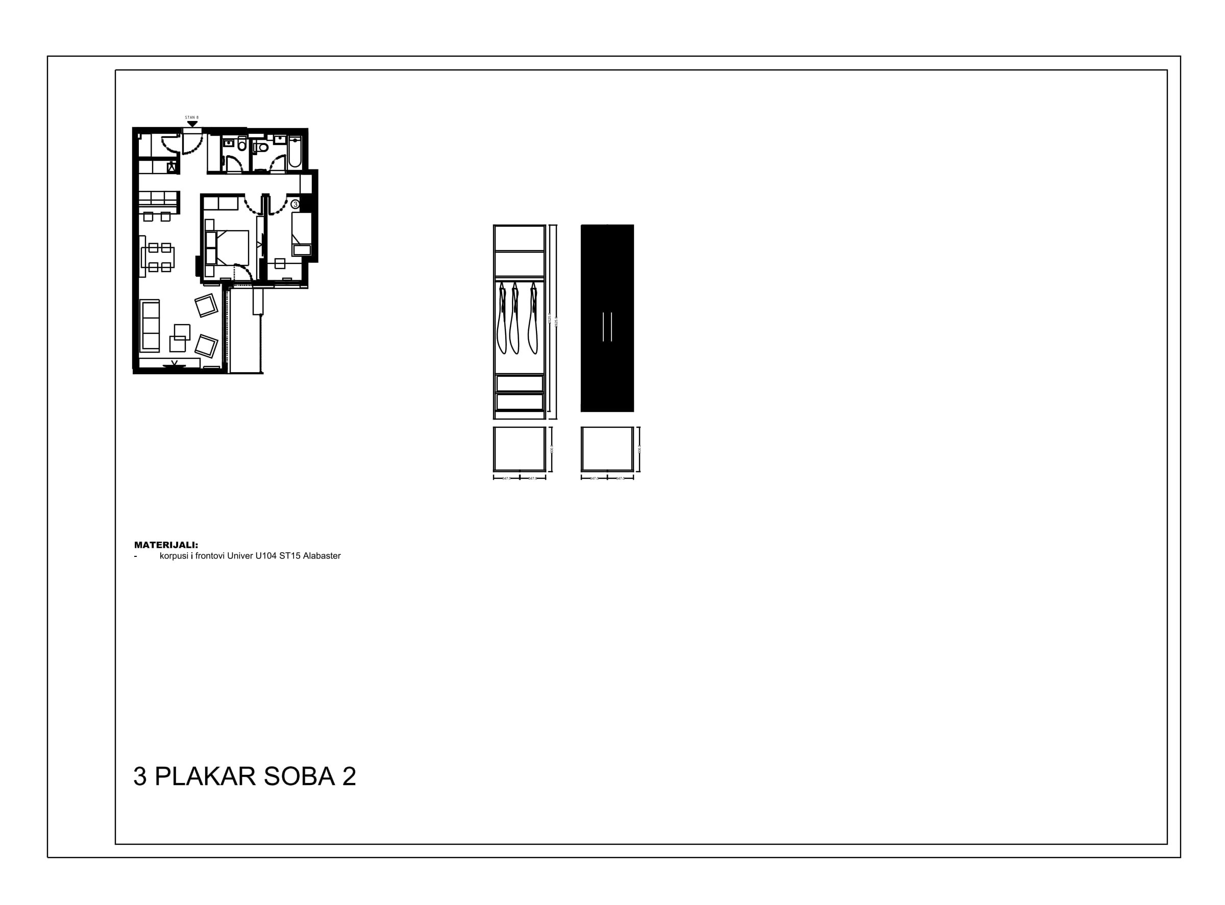 First apartment: wardrobe in room 2