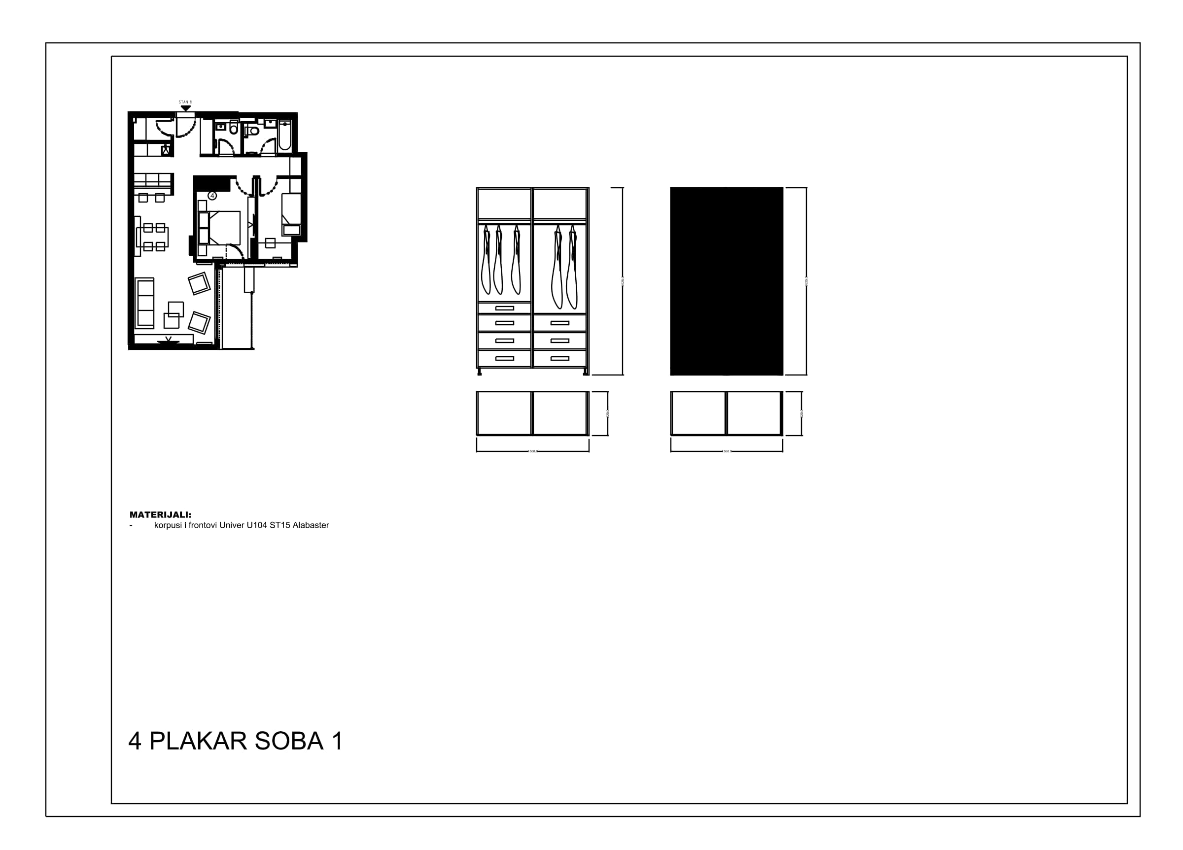 First apartment: wardrobe in room 1