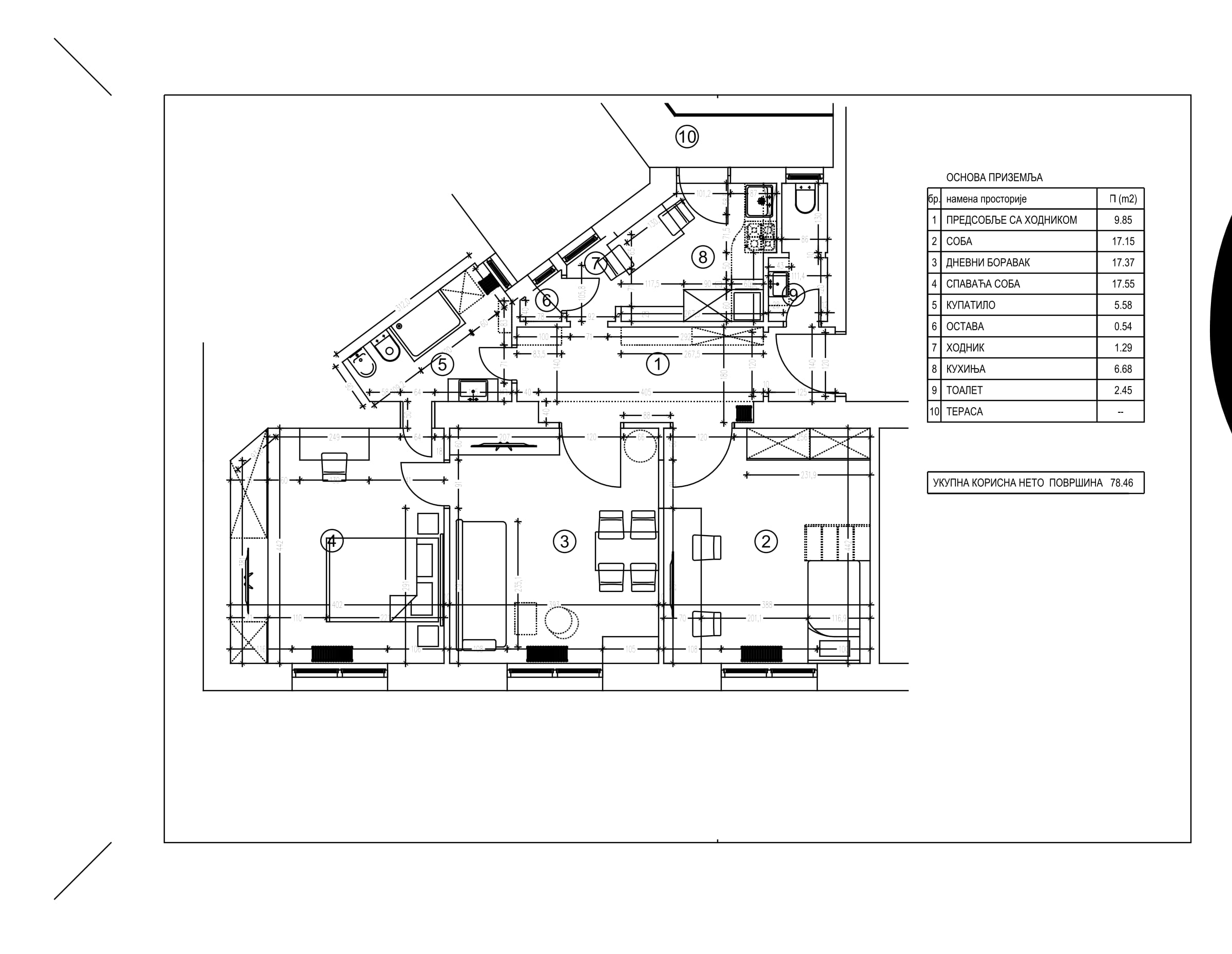Second apartment: plan, sheet 3