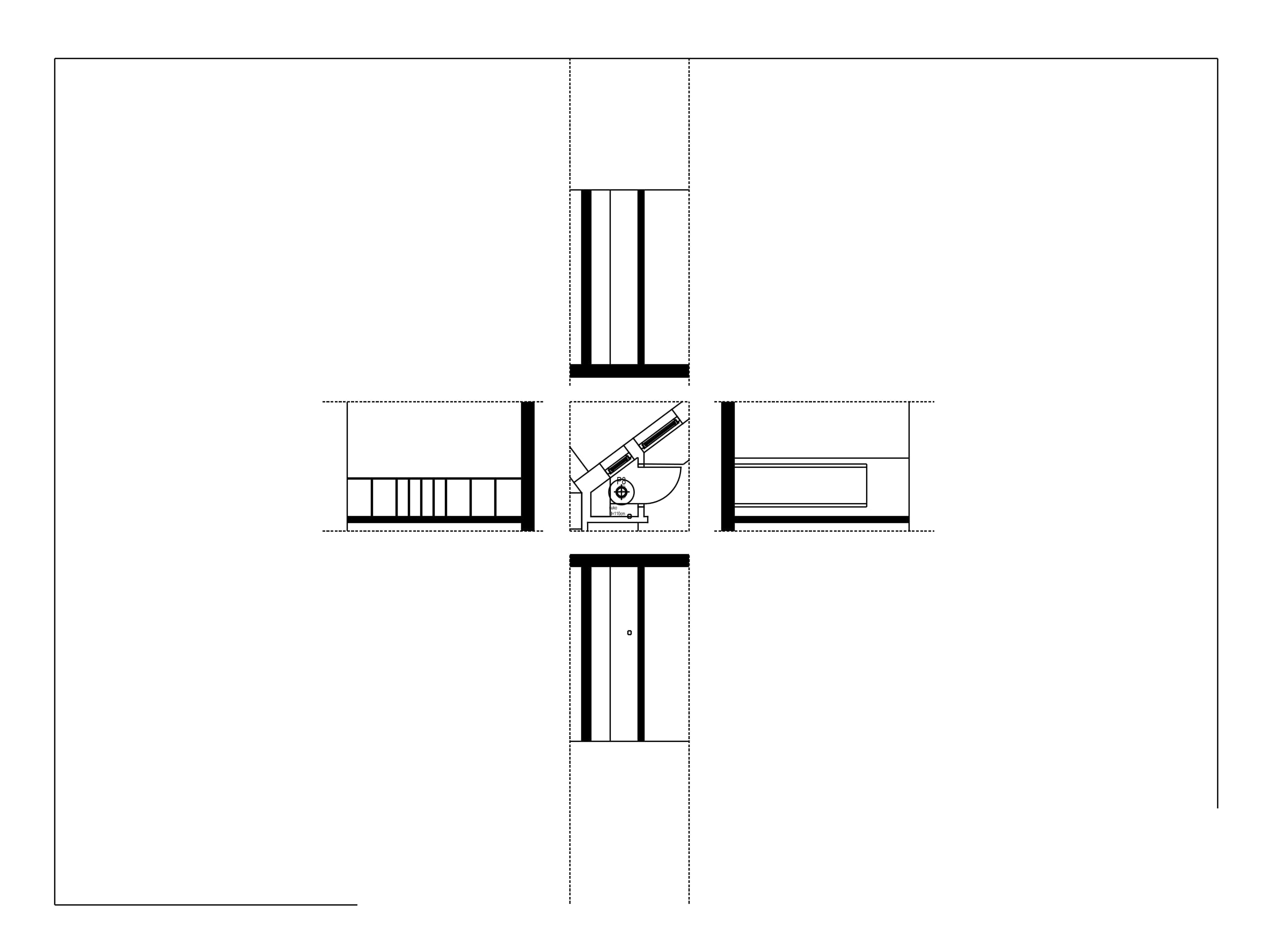 Second apartment: unfolded wall elevations, earlier version