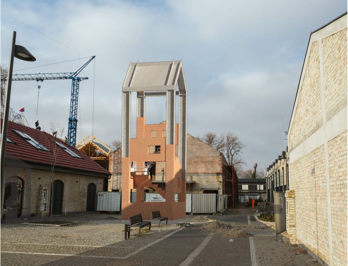 Photomontage of the installation in the street