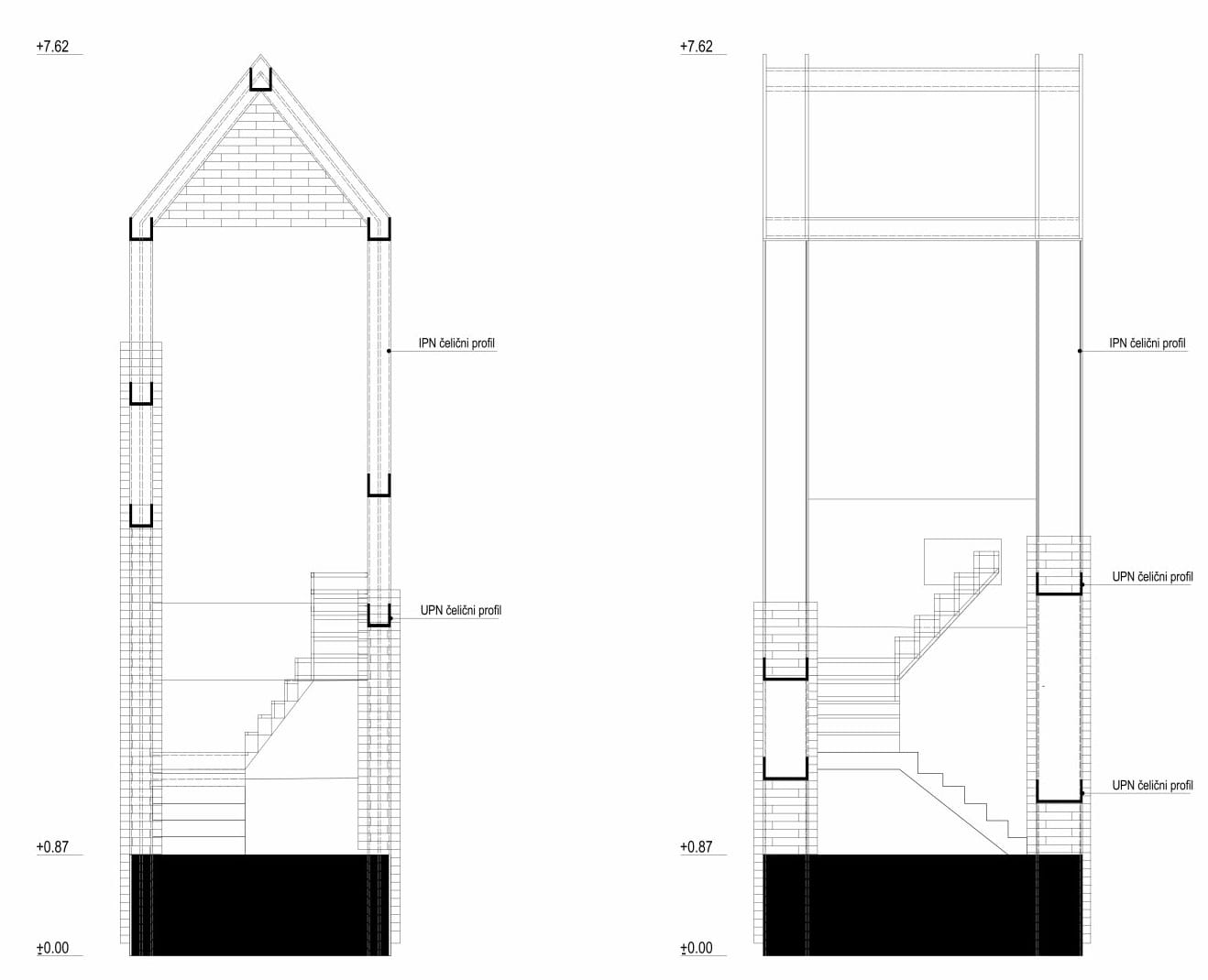 Sections of the installation