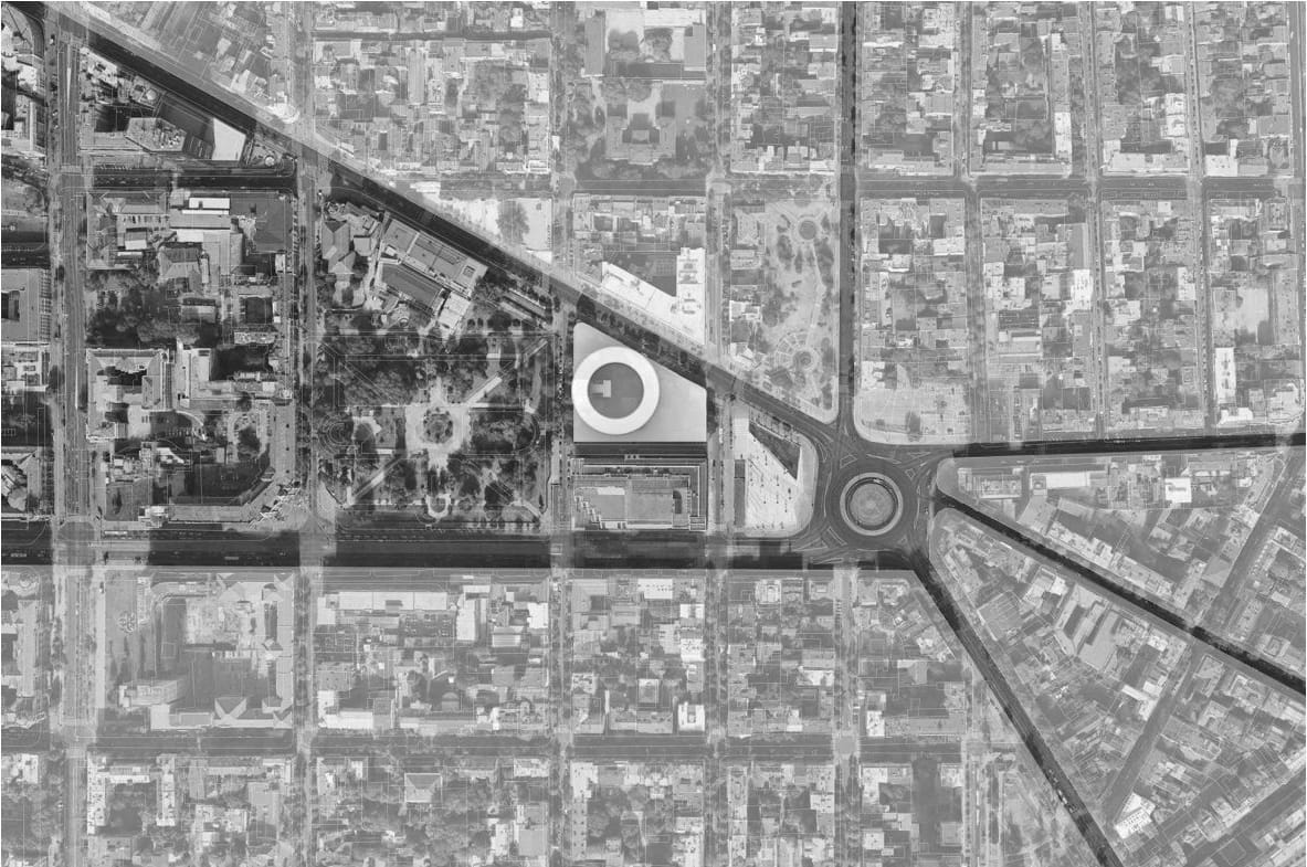 Site plan between the roundabout and the park