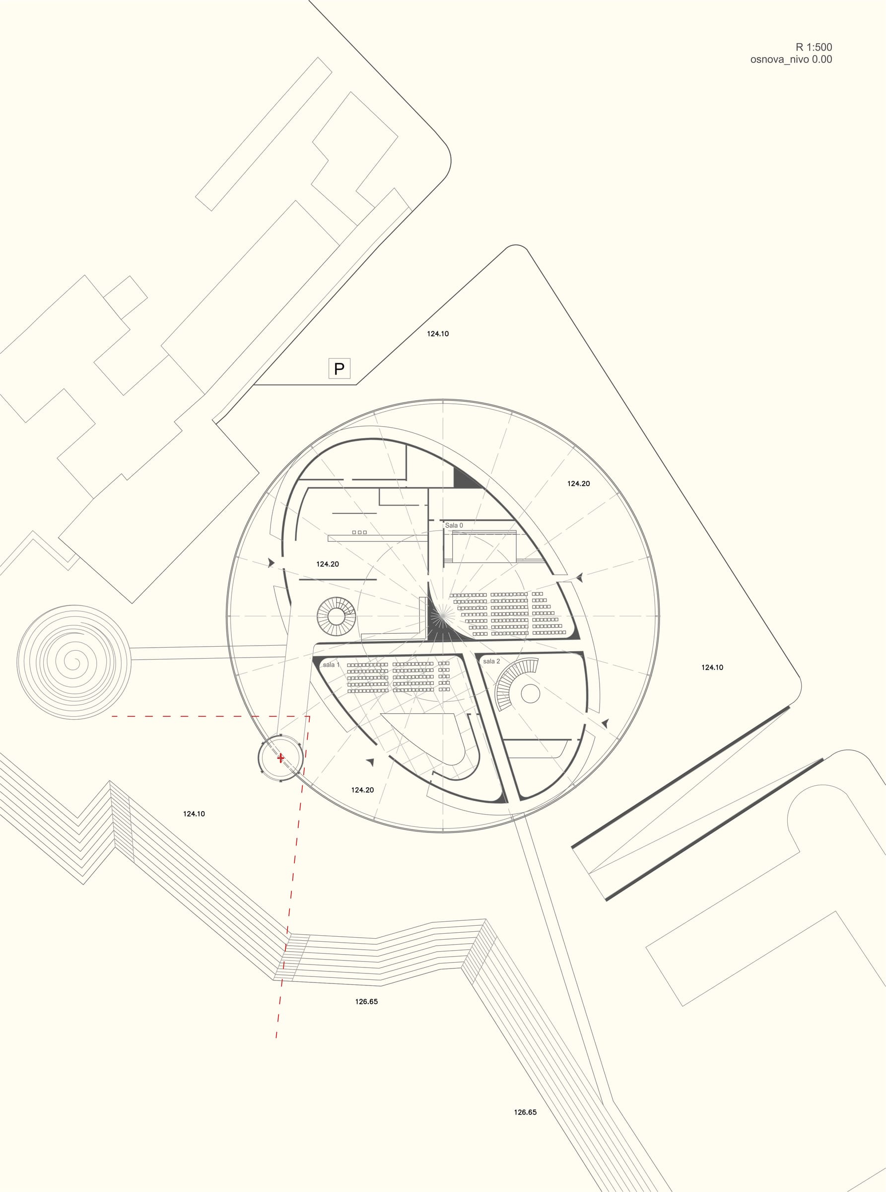 Plan of the lagums with the circular hall