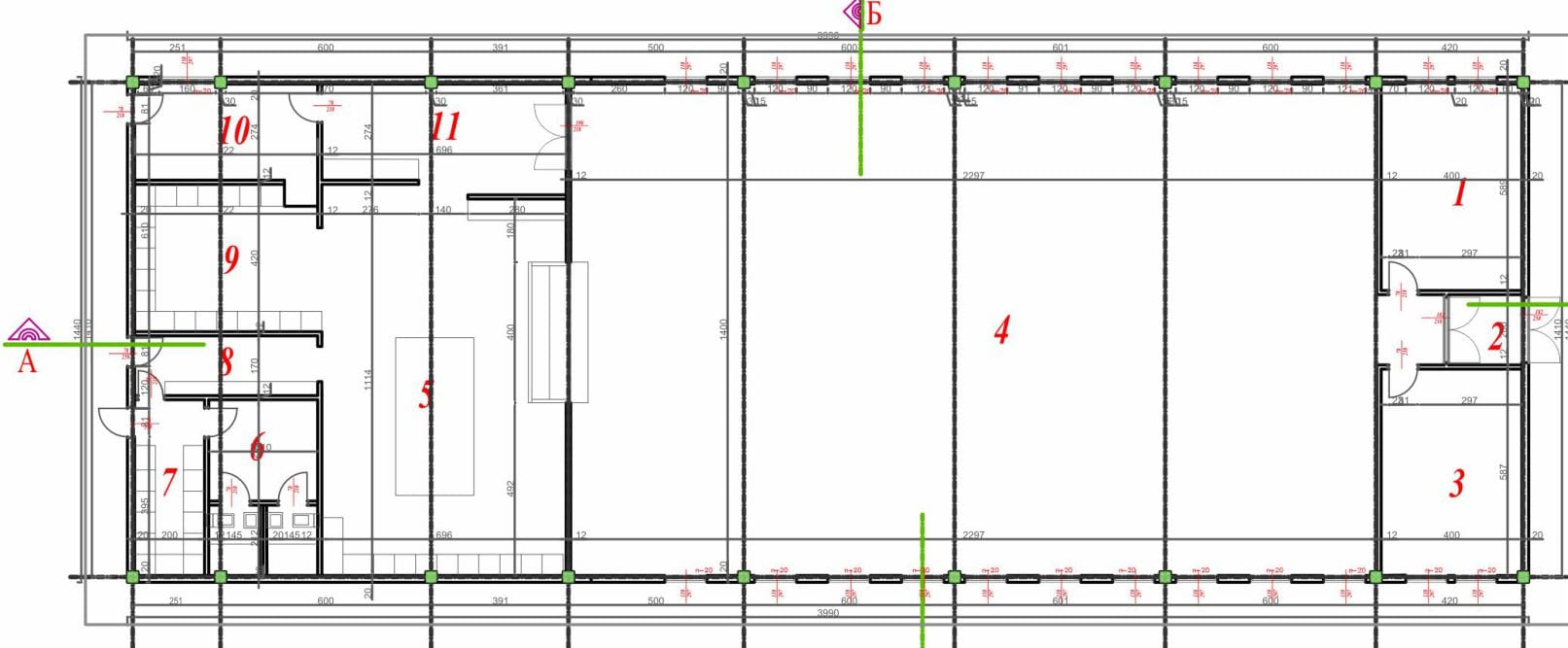 Plan of the kitchen building
