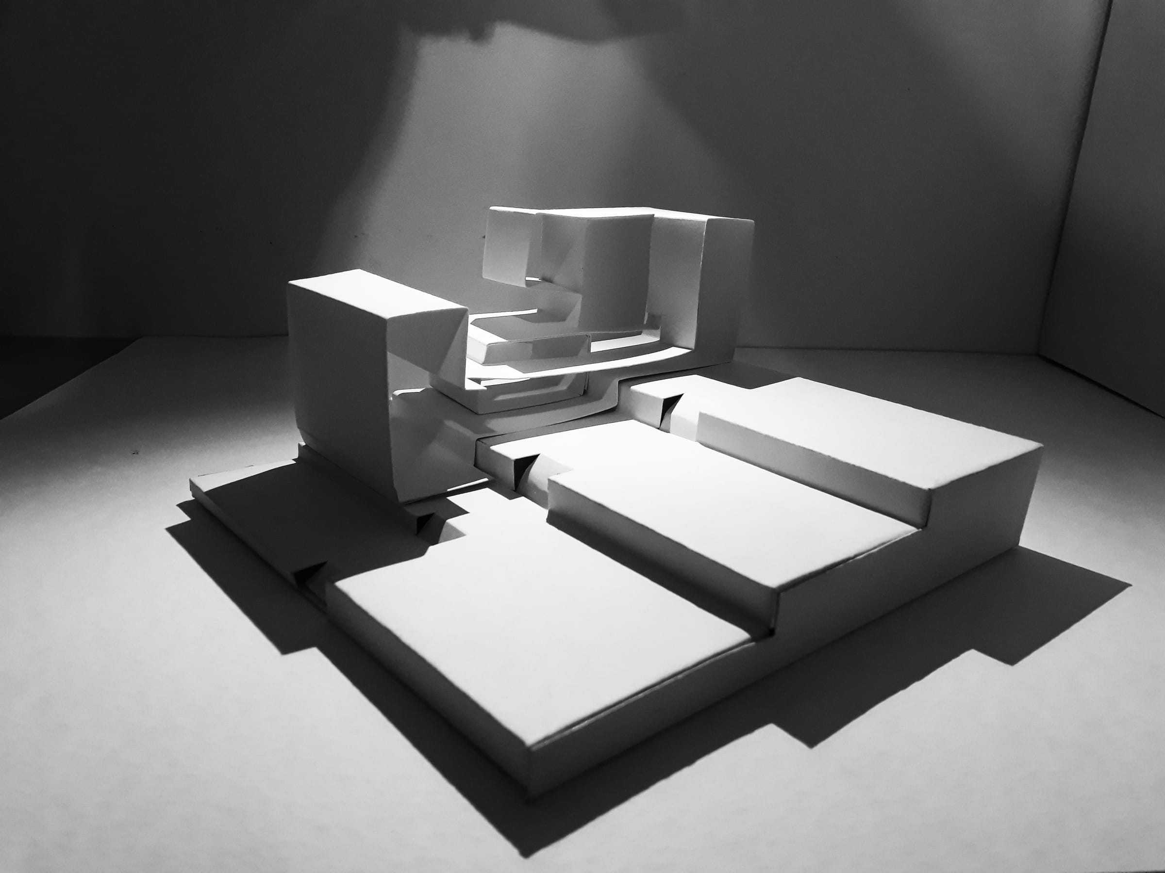 White massing model of the terrace, photo 1 of 3