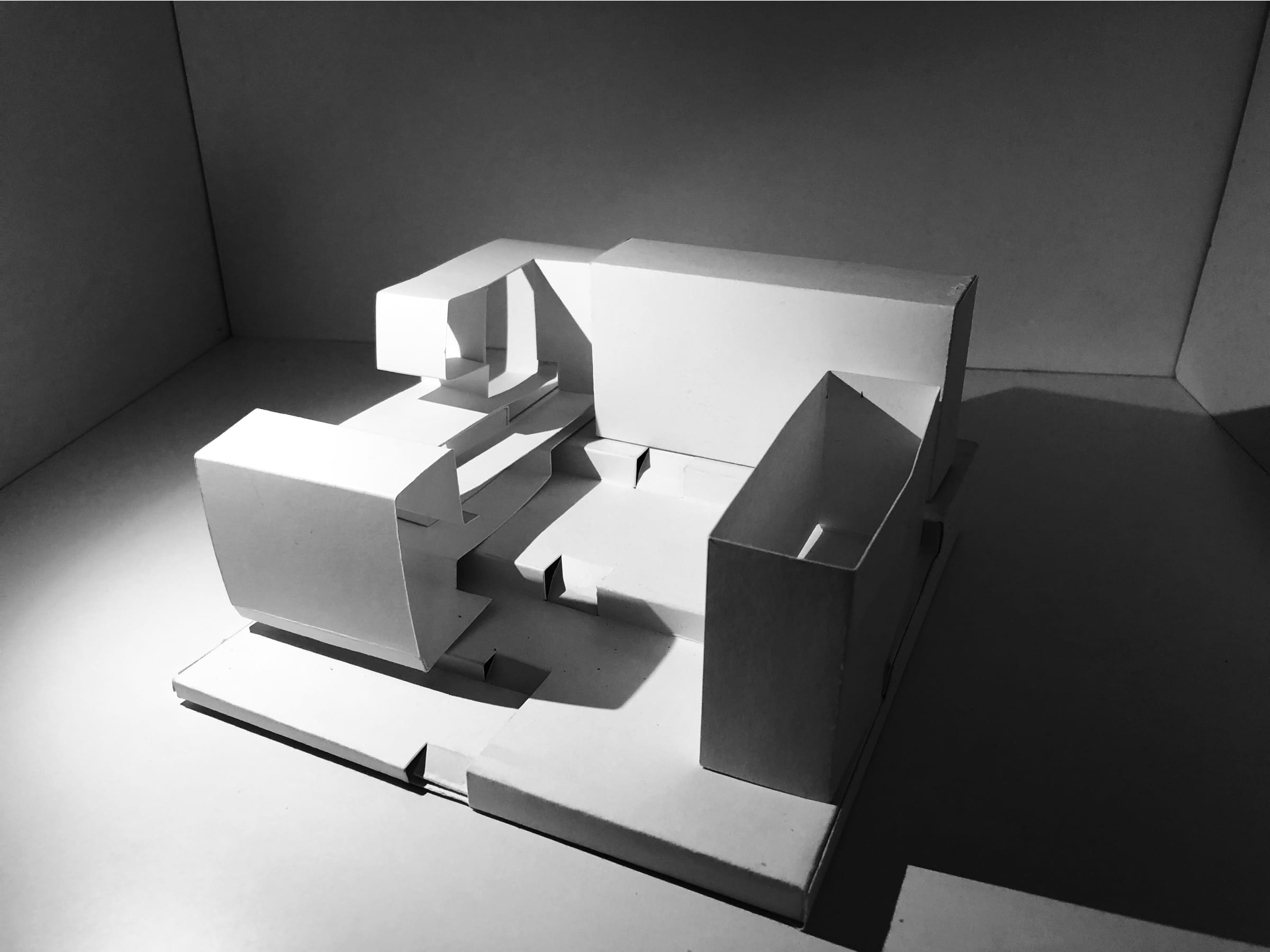White massing model of the terrace, photo 2 of 3