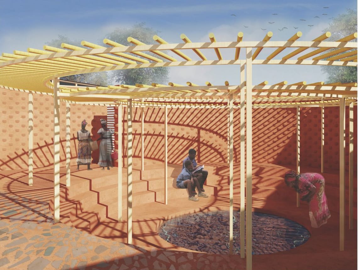 Render of the circular meeting space